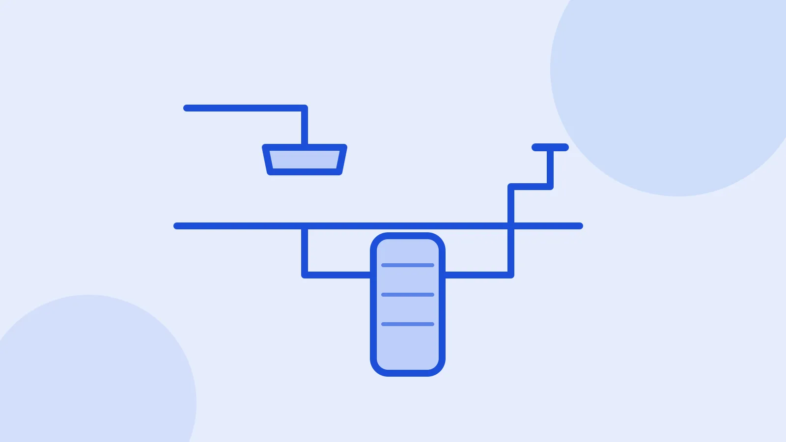 Illustration of a filter canister connected to a kitchen water line under a sink