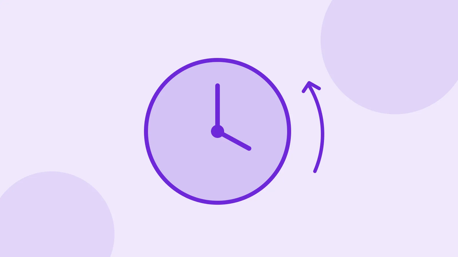 Illustration of a clock with an arrow turning back one hour