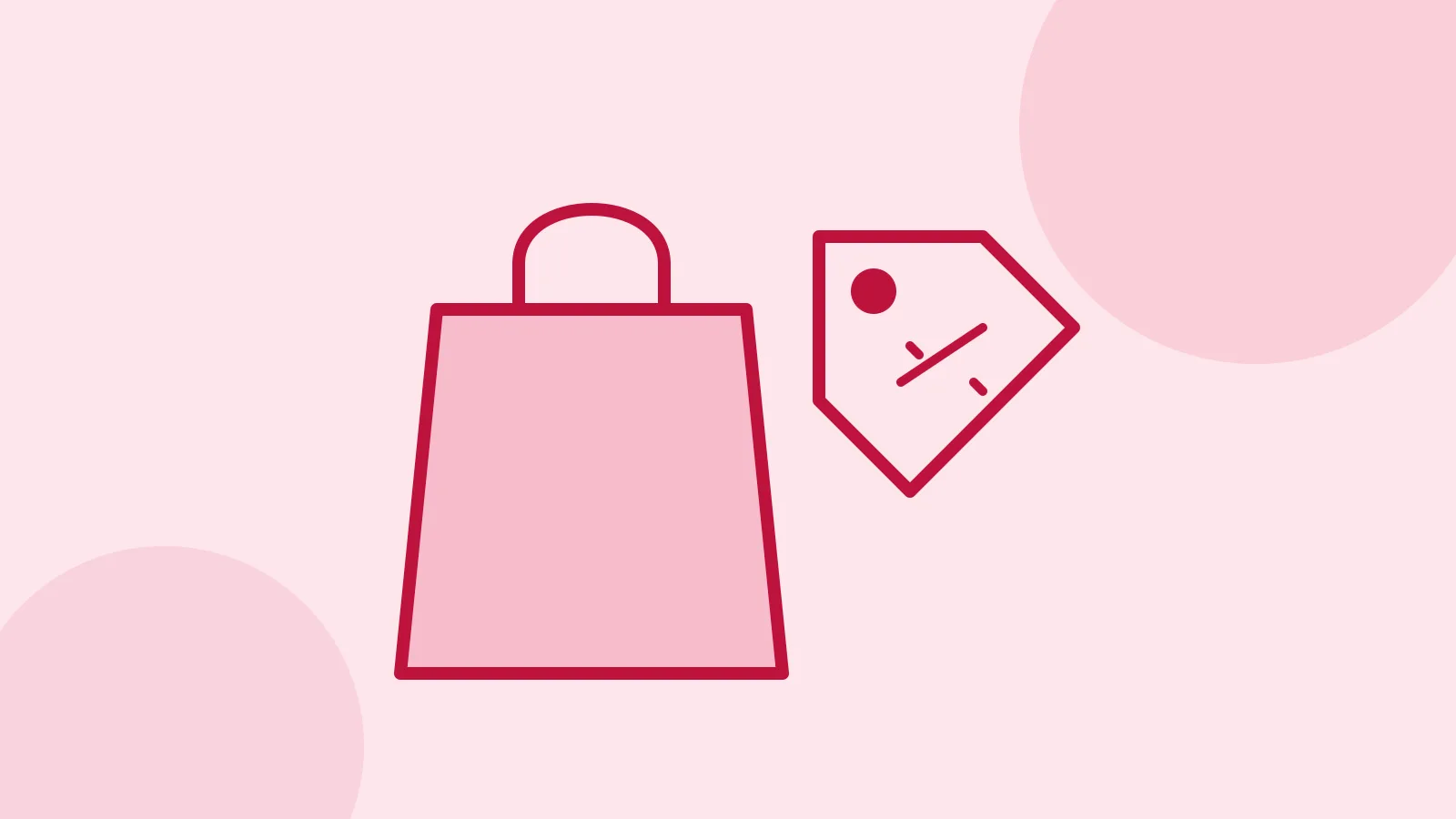 Illustration of a shopping bag with a price tag and a calendar page