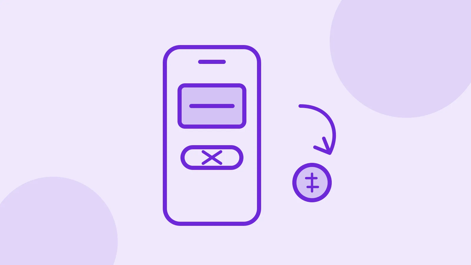 Illustration of a phone showing a membership card with a cancel button and a refund arrow