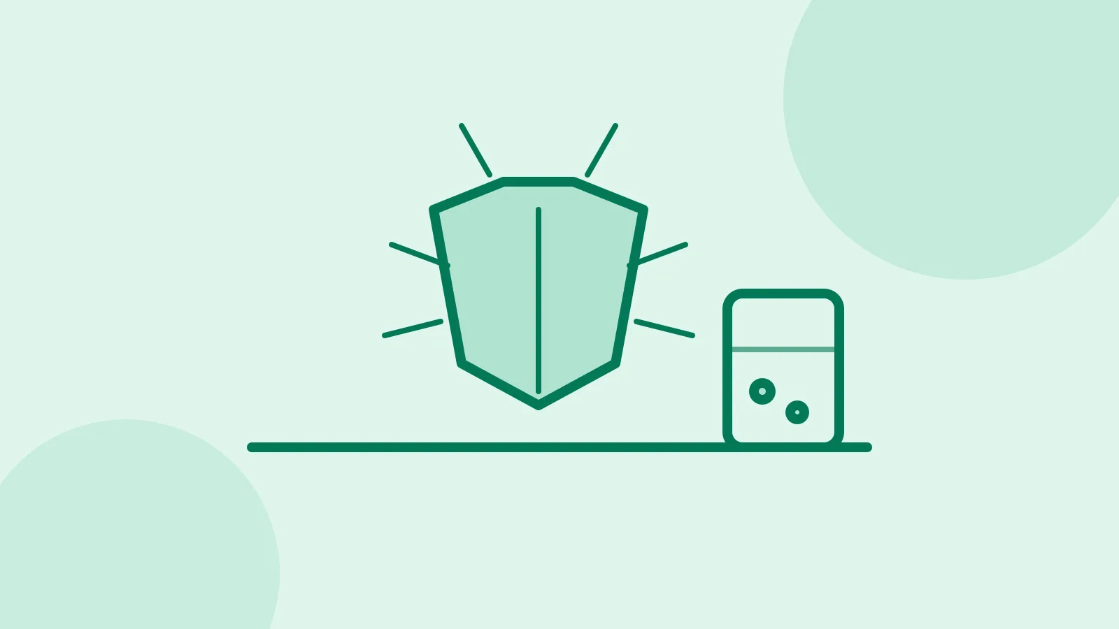 Illustration of a stink bug on a window sill next to a jar of soapy water