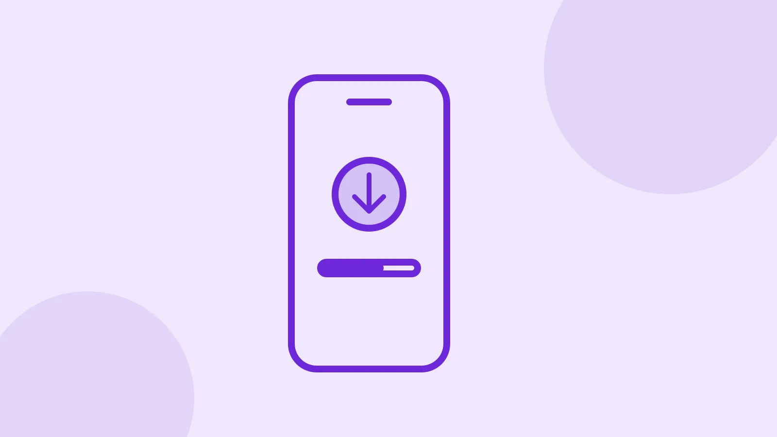 Illustration of an iPhone showing a software update screen with a progress bar