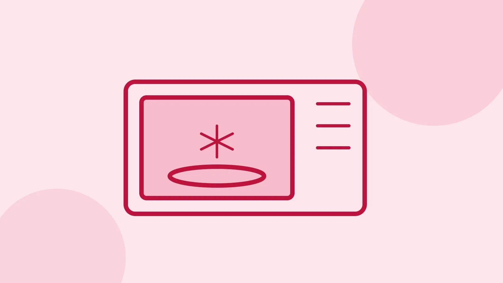 Illustration of a microwave with a cold plate of food and a snowflake symbol