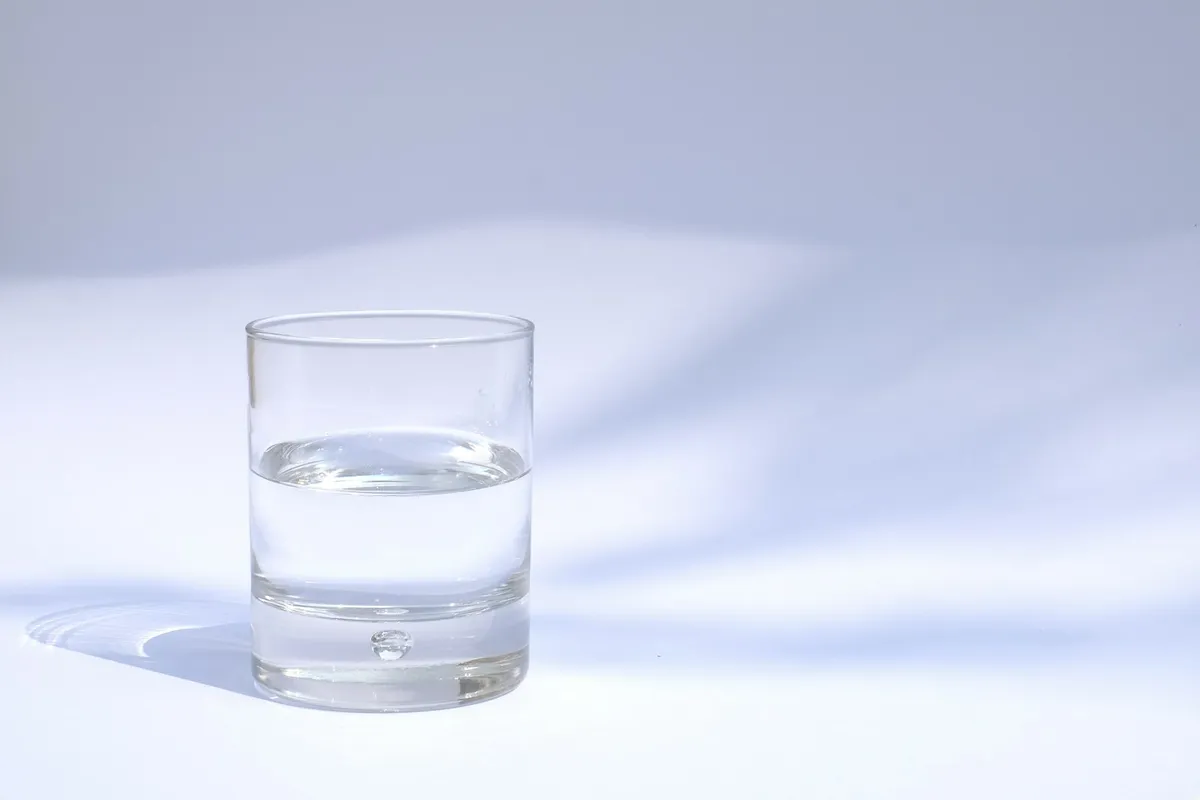 Clear glass of drinking water