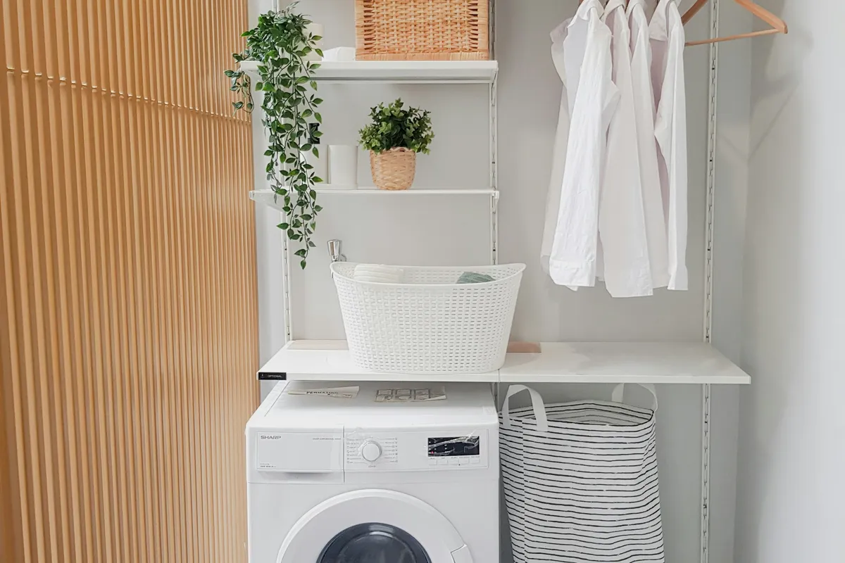 Laundry room with a washer and dryer
