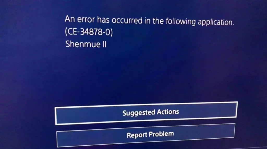 PS4 Error Codes: CE-34878-0